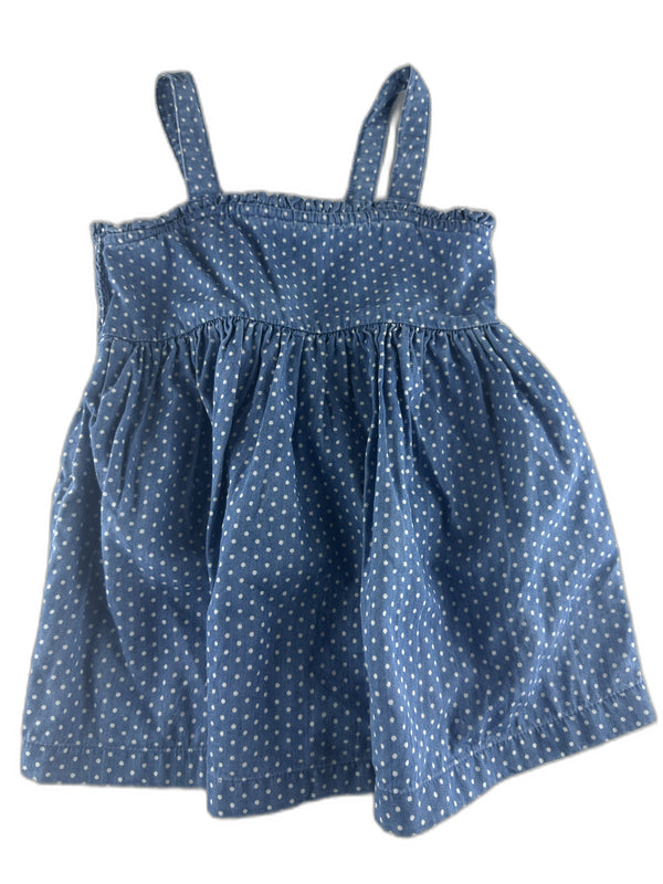 Bout'chou - Robe bretelles bleu à pois - taille 12 mois - seconde main