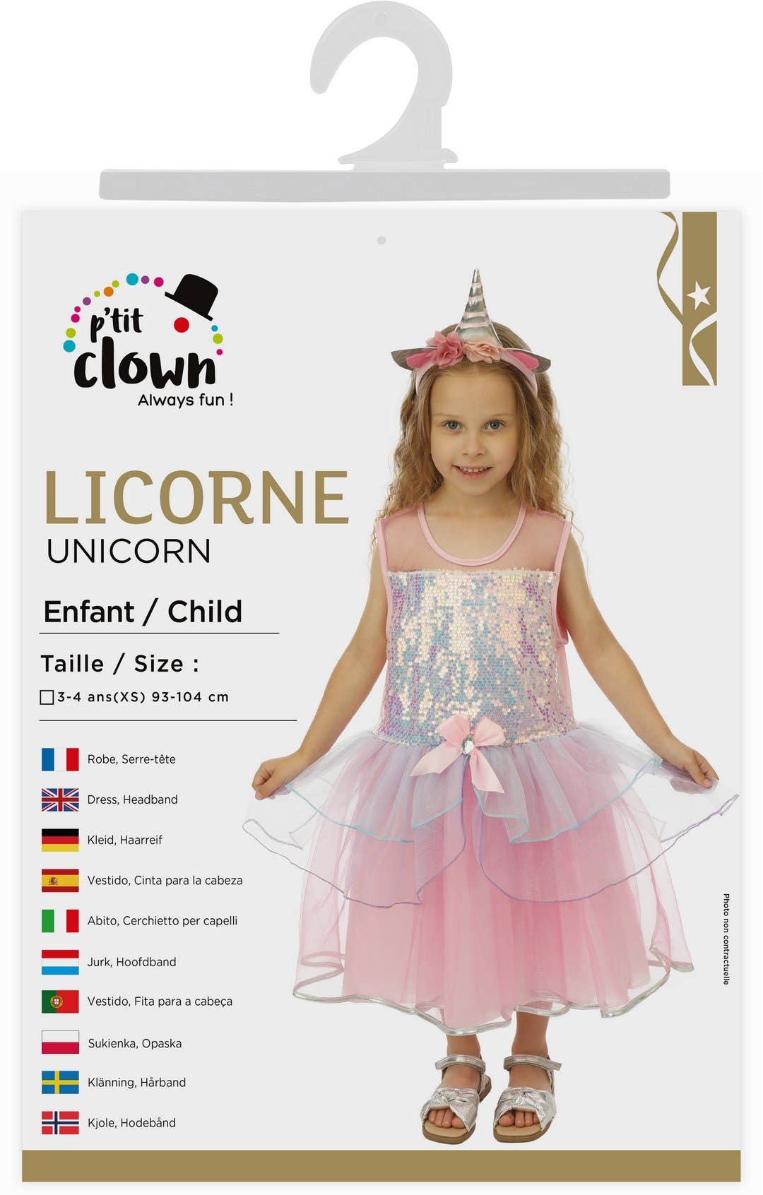 Costume Licorne - Rose - Enfant Fille - 3/4 Ans