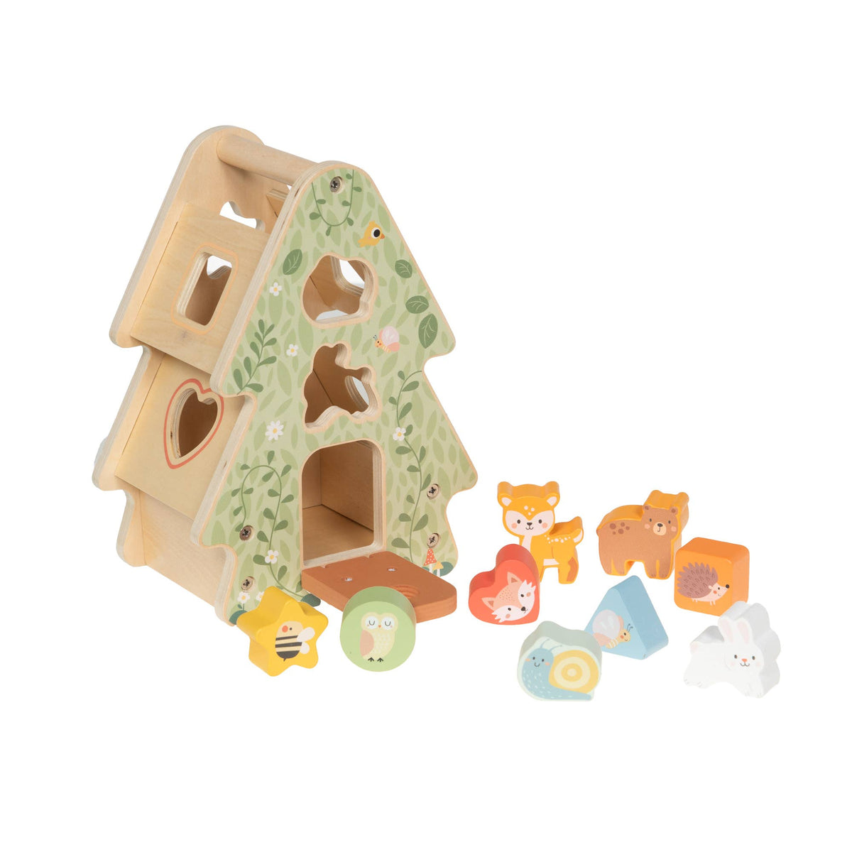 Boîte à formes en bois – Maison des animaux de la forêt