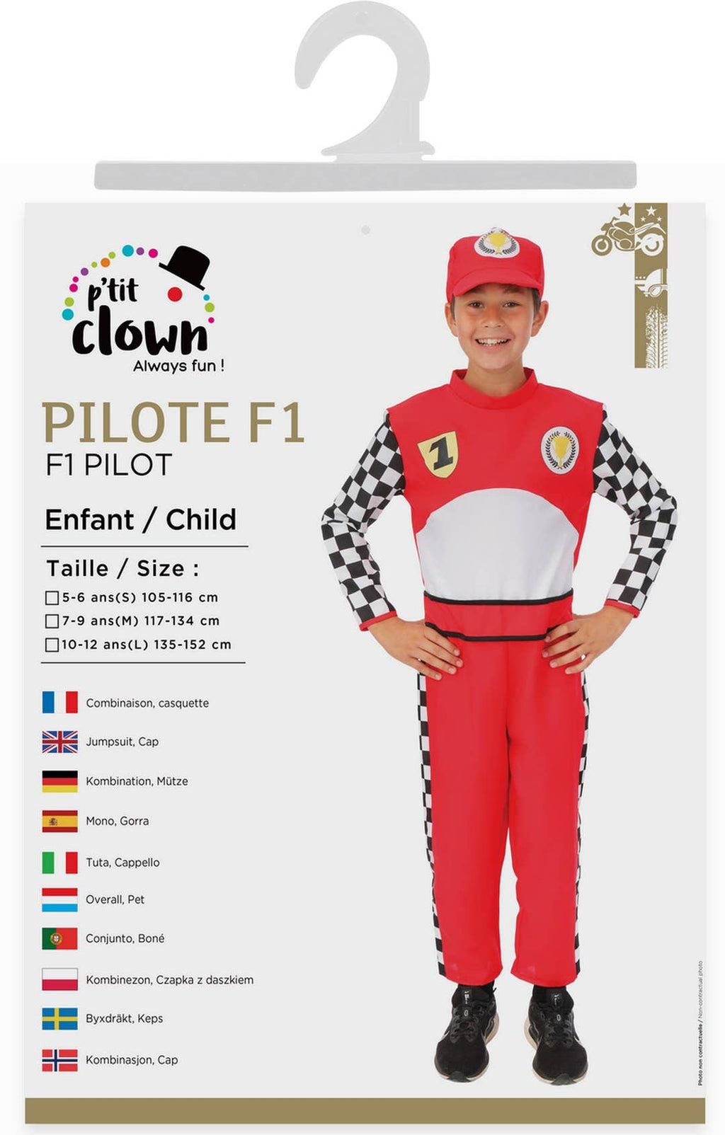 Costume pilote F1 - enfant - 5/6 ans