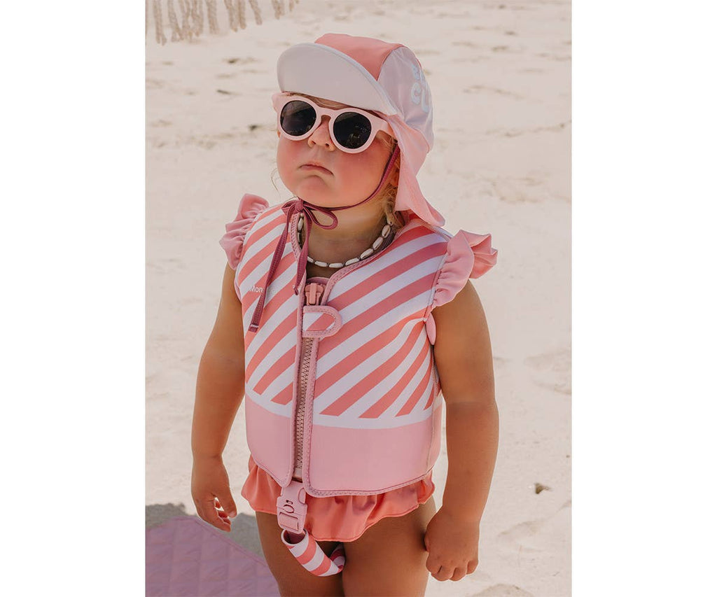 Chapeau de plage bébé Stripes Bloom & Blush S