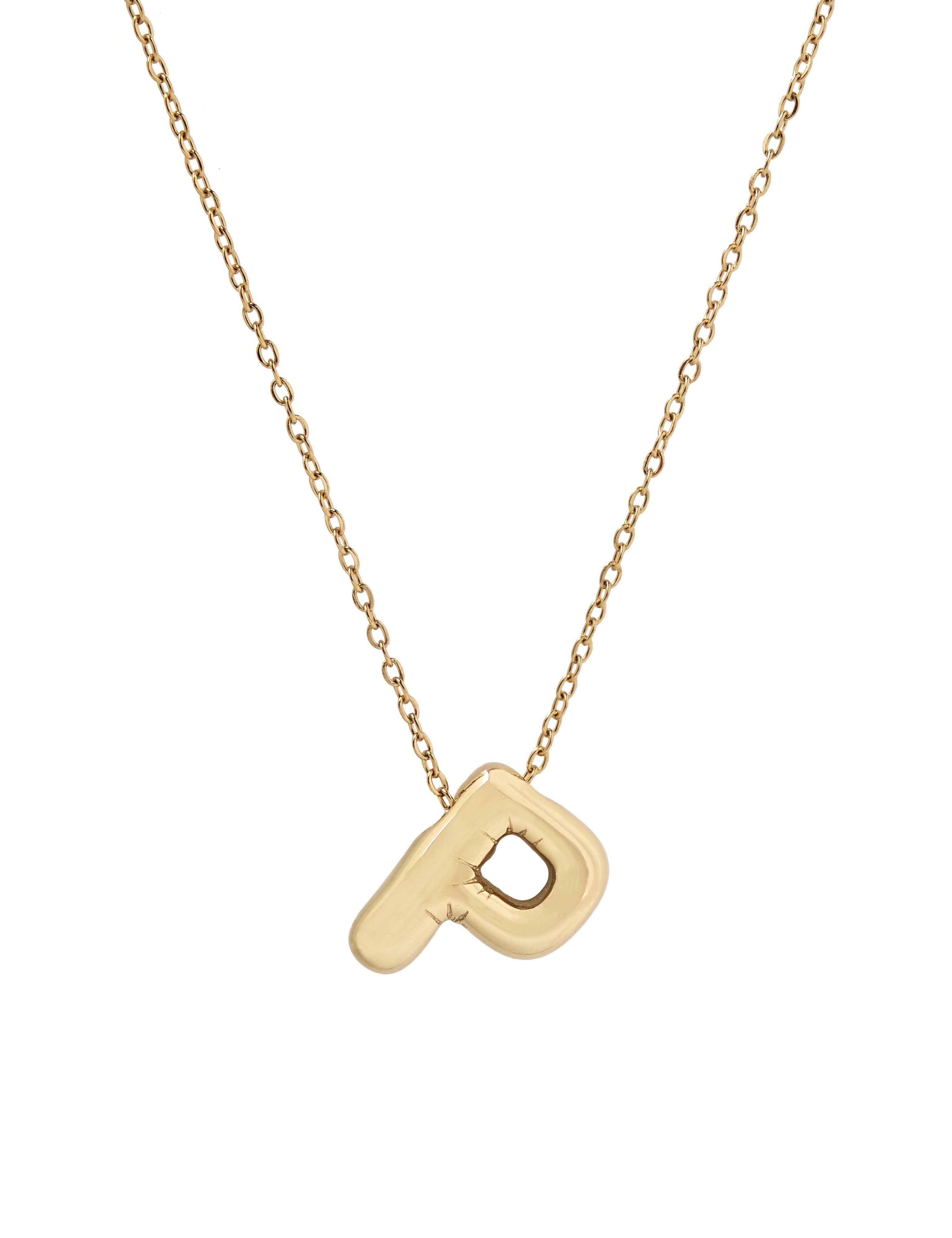 Collier initiale 3D en forme de ballon: J