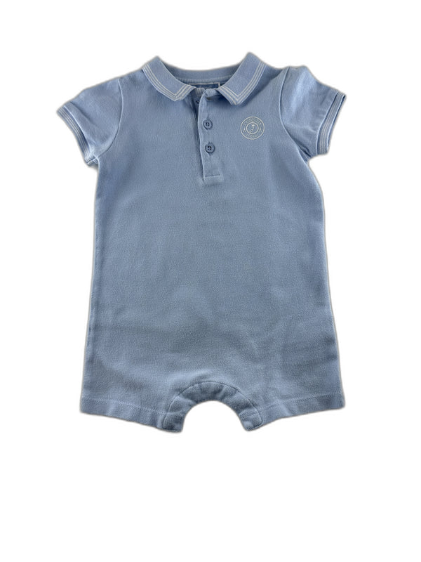 Jacadi - Barboteuse polo bleu ciel uni - taille 12 mois - seconde main