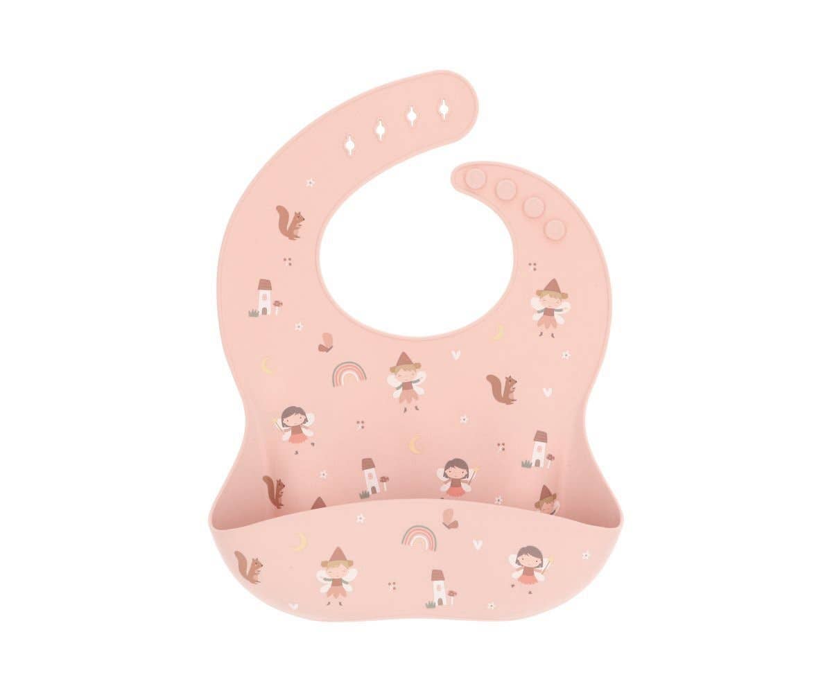 Bavoir en silicone Wild Fairies avec poche anti-miettes