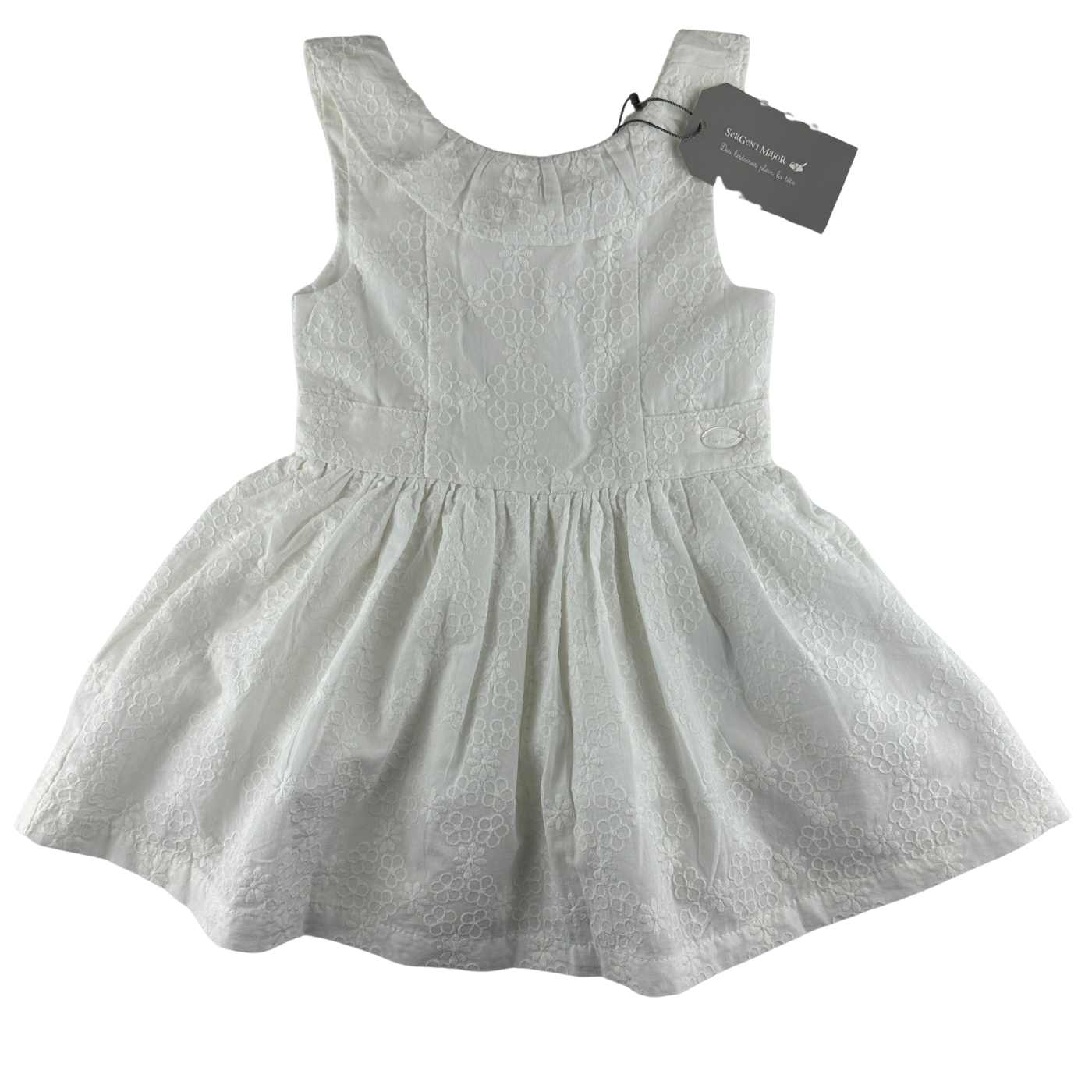 Sergent Major - Robe brodée blanche - 2 ans - seconde main