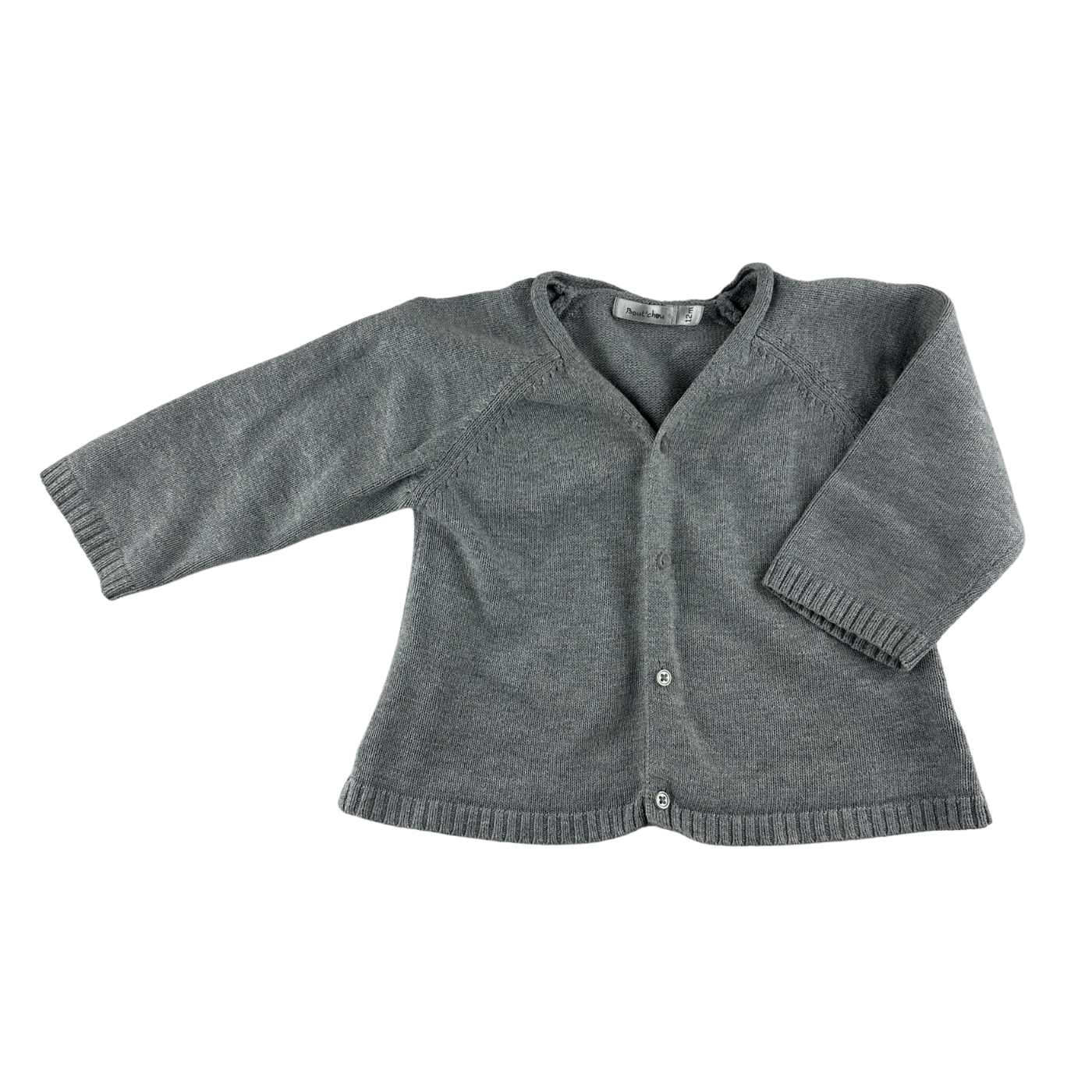 Bout'chou - Cardigan gris chiné - 12 mois - seconde main