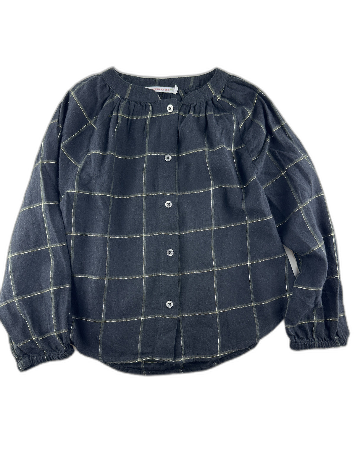 Monoprix Kids- Blouse noire à carreaux - taille 6 ans - seconde main