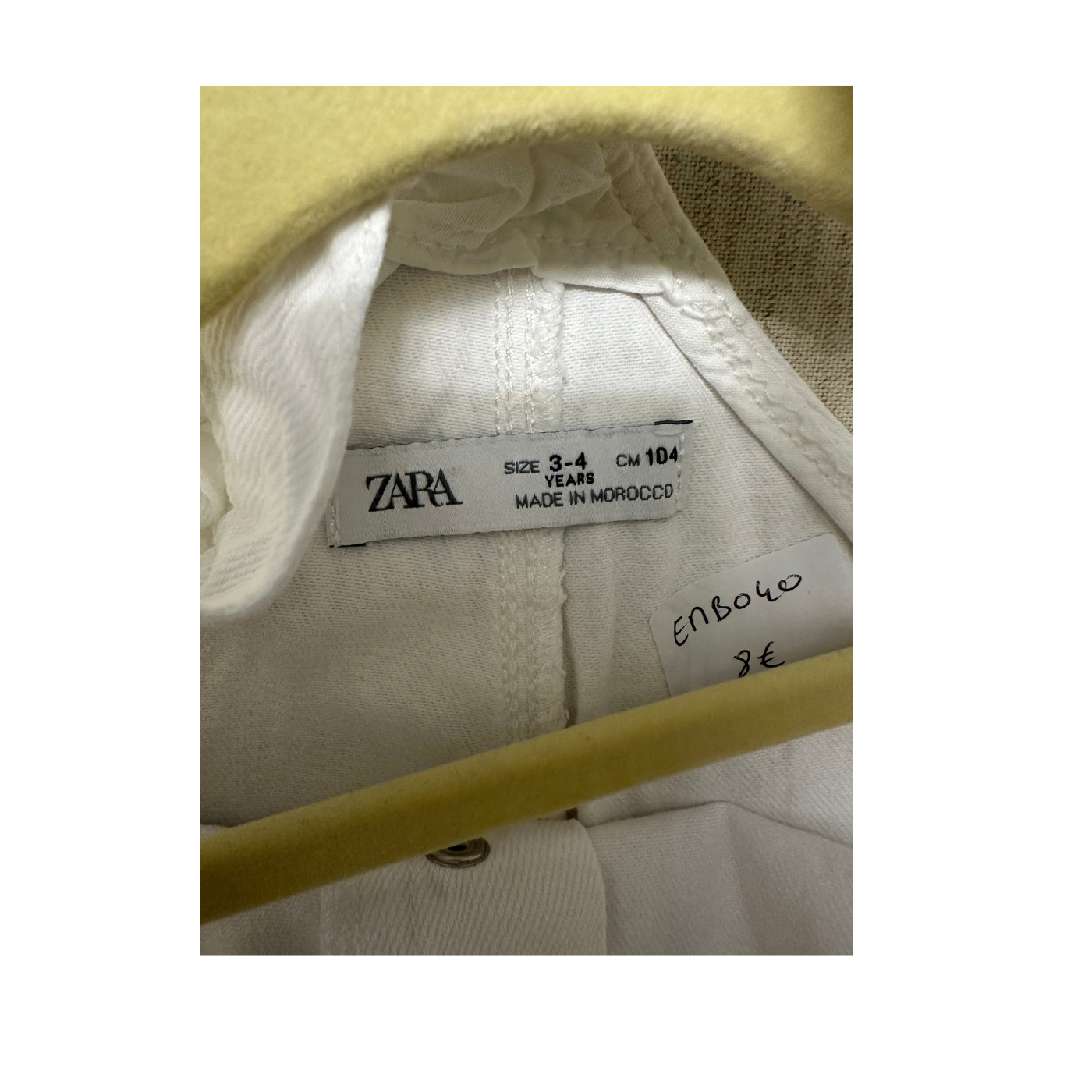 Salopette blanche Zara seconde main fille 3-4 ans