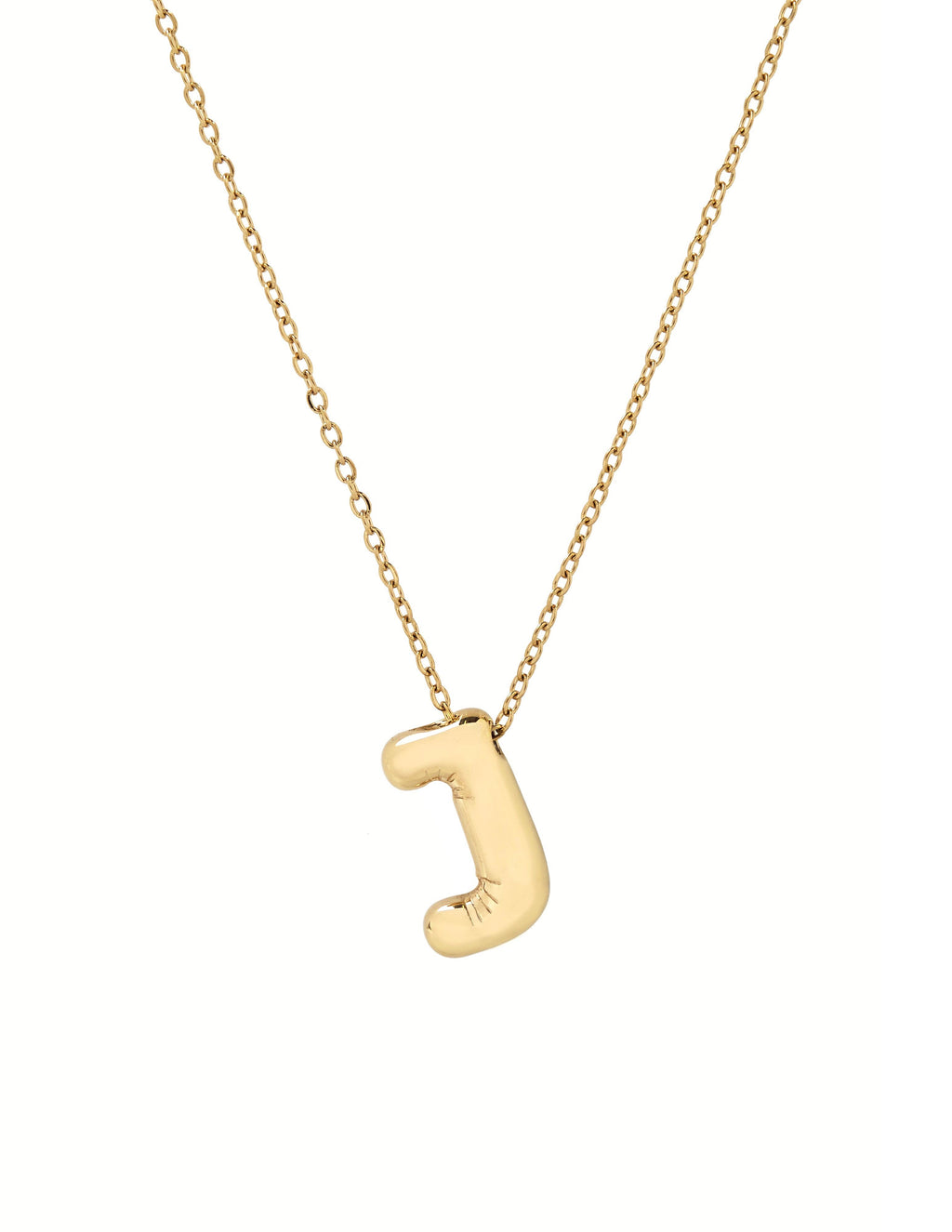Collier initiale 3D en forme de ballon: J
