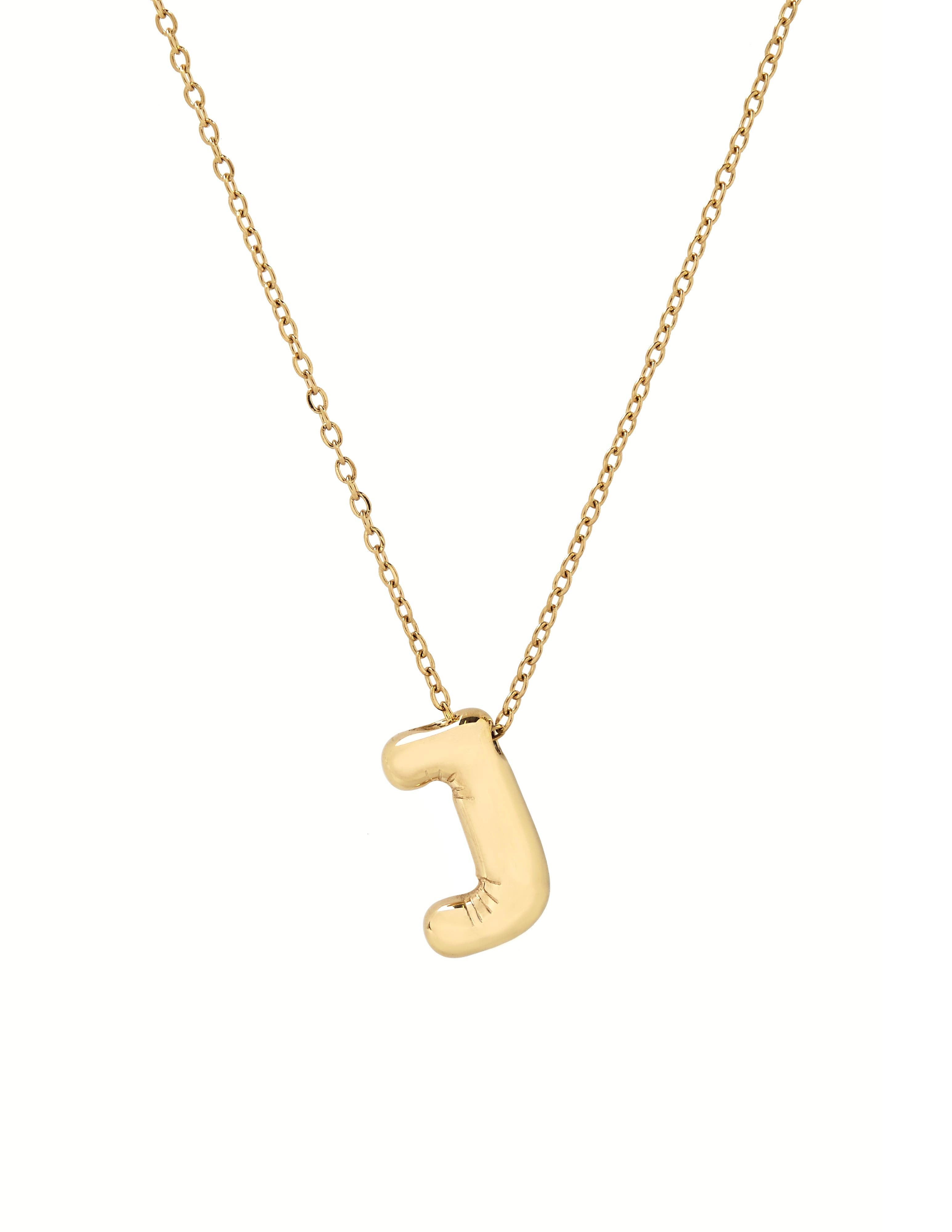 Collier initiale 3D en forme de ballon: J
