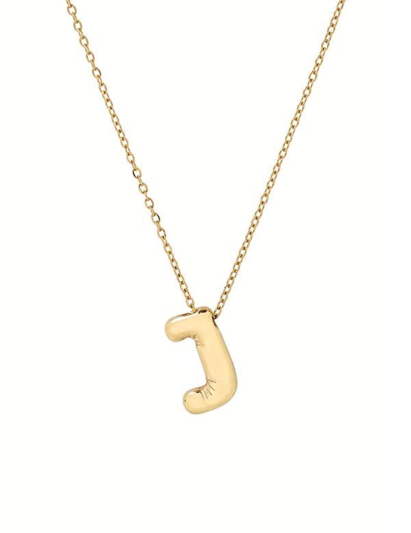 Collier initiale 3D en forme de ballon: J