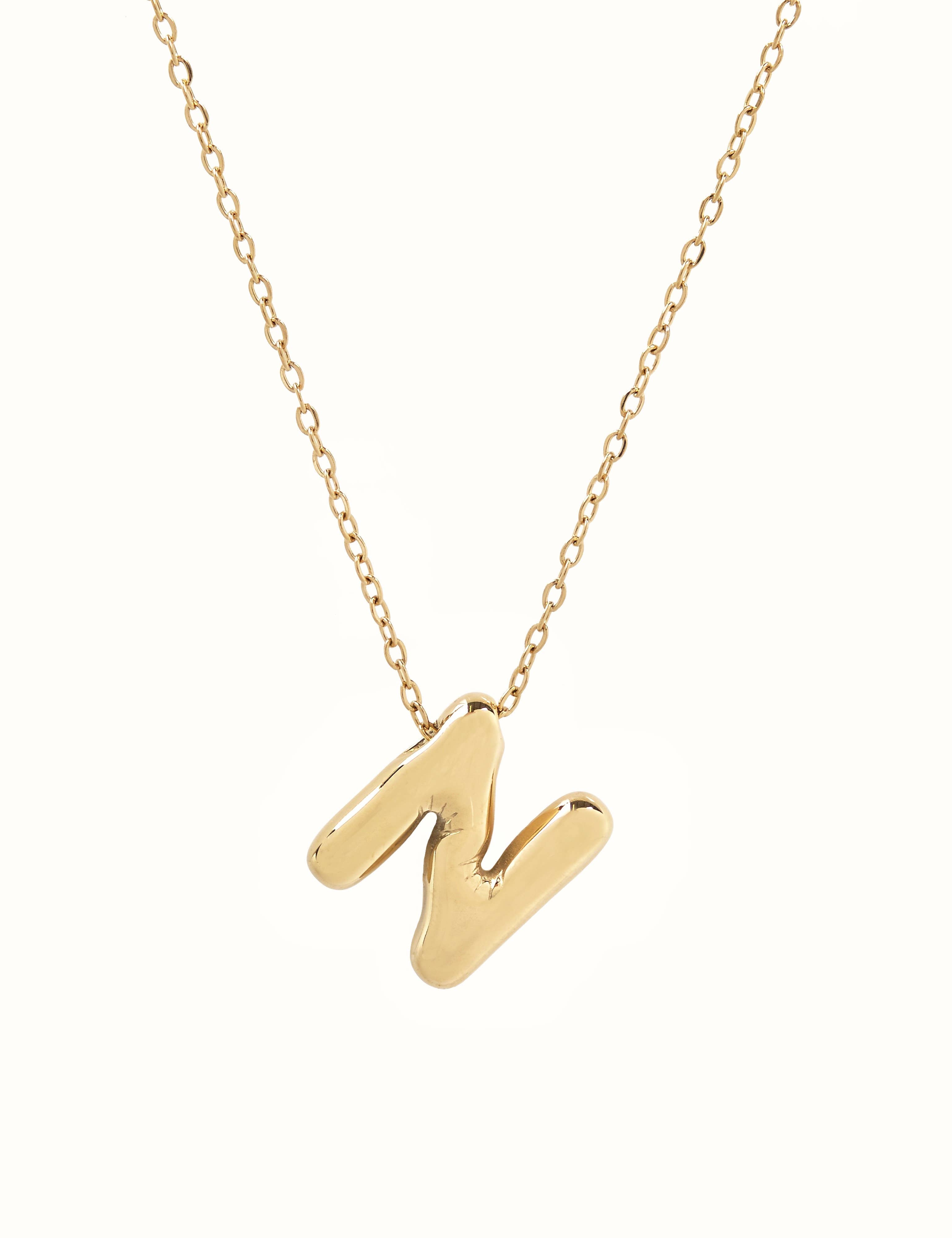 Collier initiale 3D en forme de ballon: J