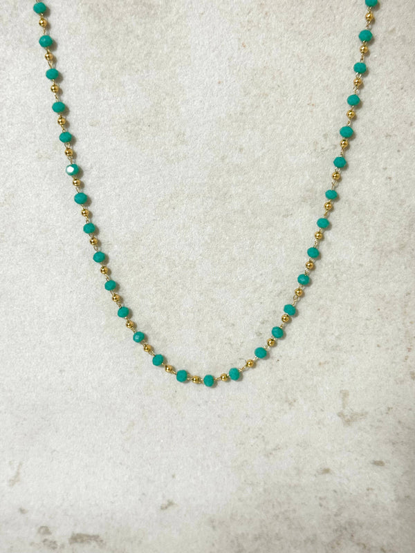Collier d'été Sassari avec perles colorées: Vert menthe