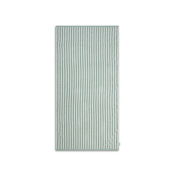 Serviette de plage en coton - Vert - Rayures de station balnéaire - 135 x 65 cm