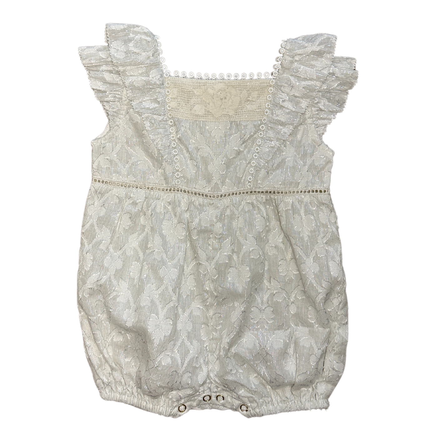 Combinaison short fille brodée de fils lurex de Louise Misha chez Enbouclekids