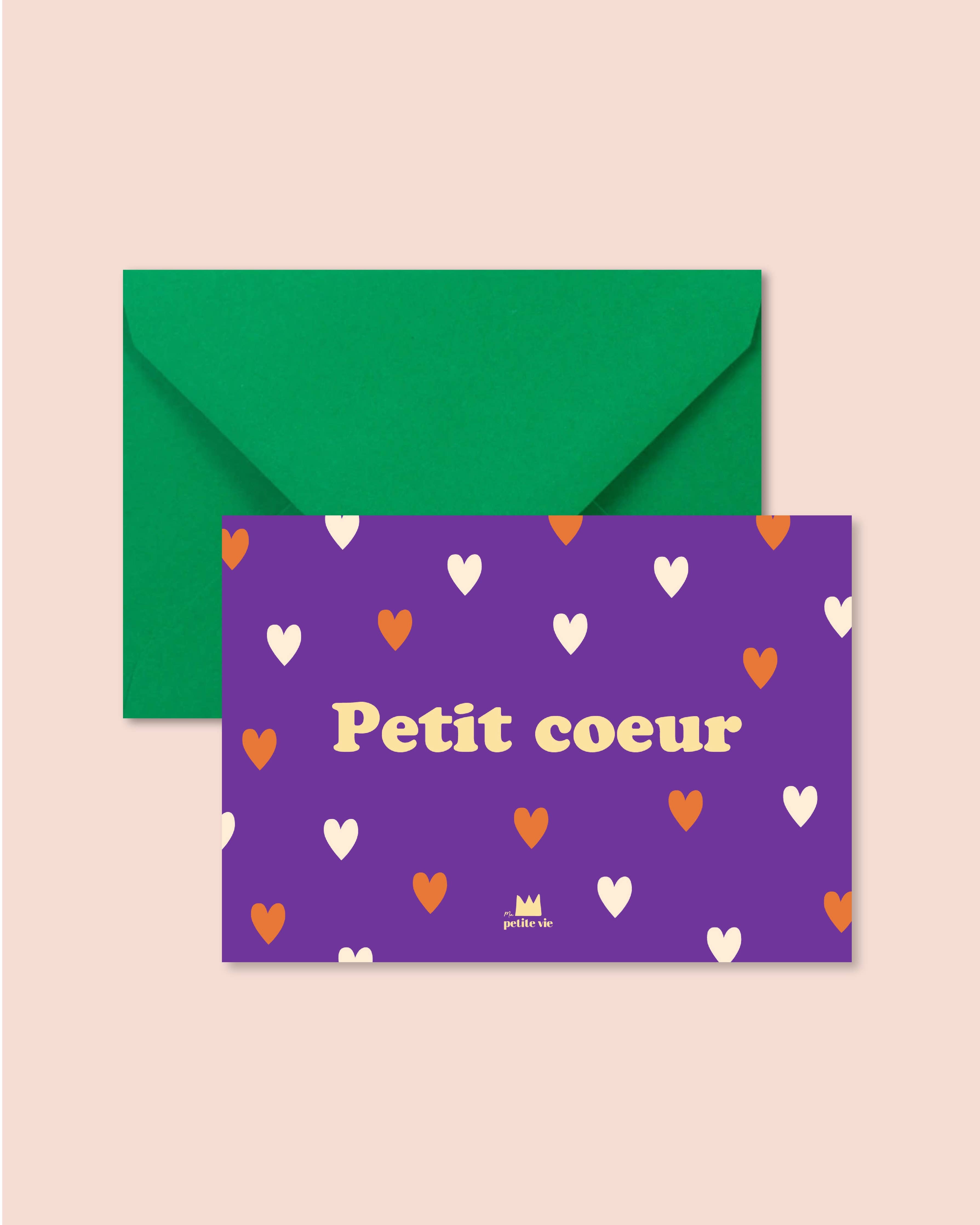 Carte "Naissance" : Petit coeur (avec enveloppe)