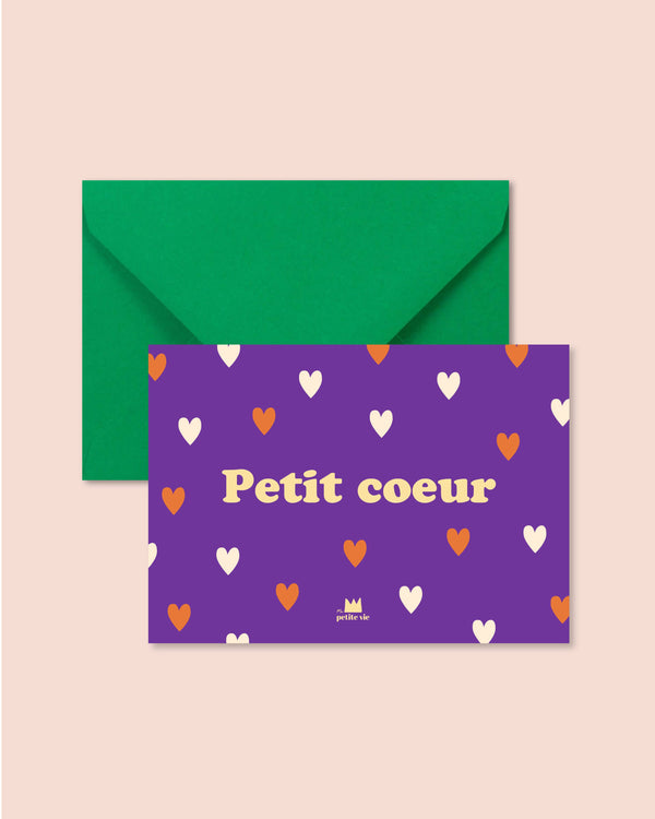 Carte "Naissance" : Petit coeur (avec enveloppe)