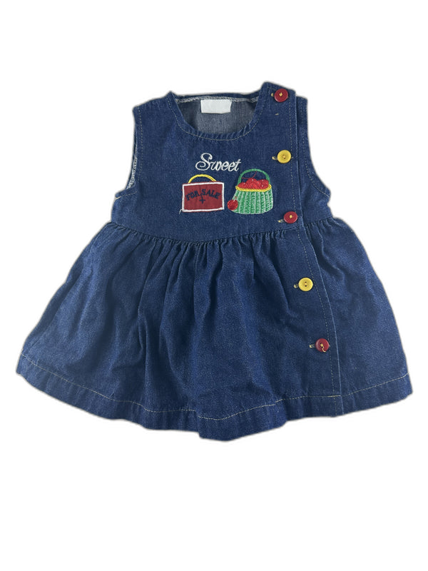 Sweet - Robe en jean bleu denim - taille 3 mois - seconde main