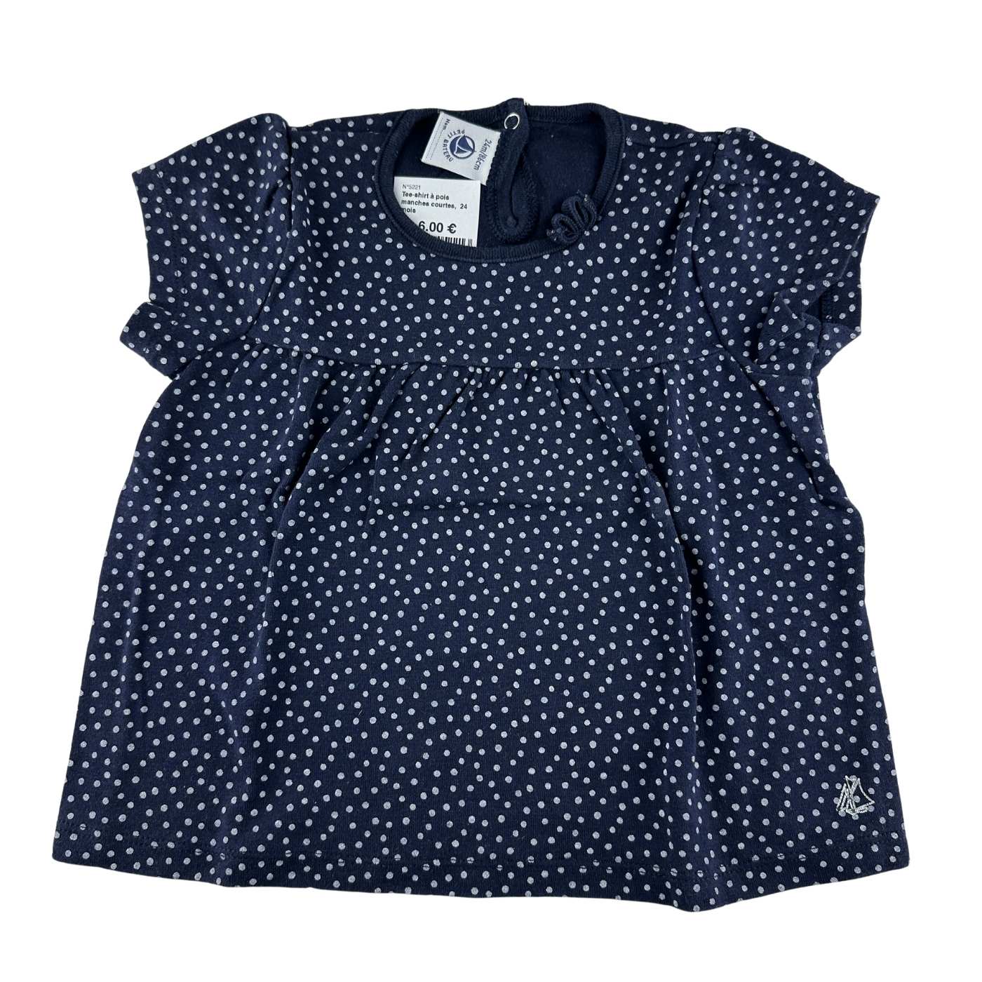Petit bateau- Tee-shirt manches courtes imprimé pois - 24 mois - seconde main