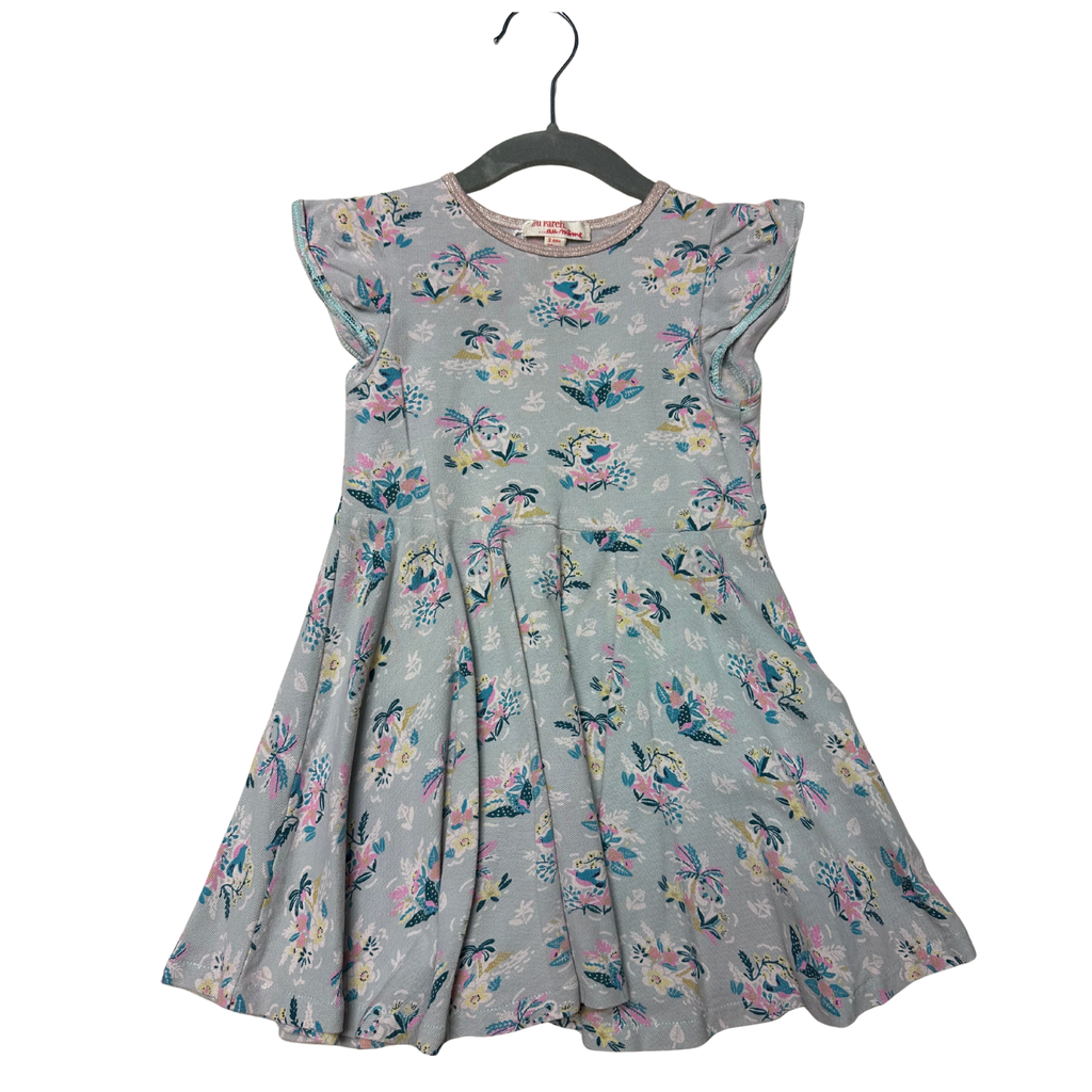 Robe courte bleu imprimée été du pareil au même occasion fille 24 mois