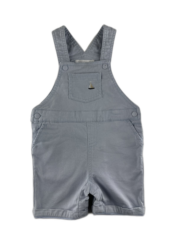 Cadet Rousselle  - Salopette short gris bleuté - taille 12 mois - seconde main