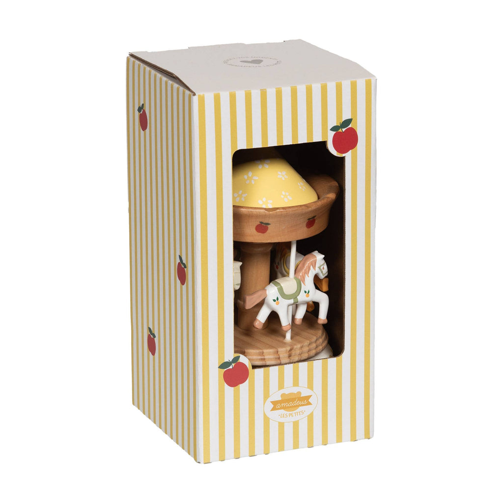 Carrousel musical enfant en bois – Pomme