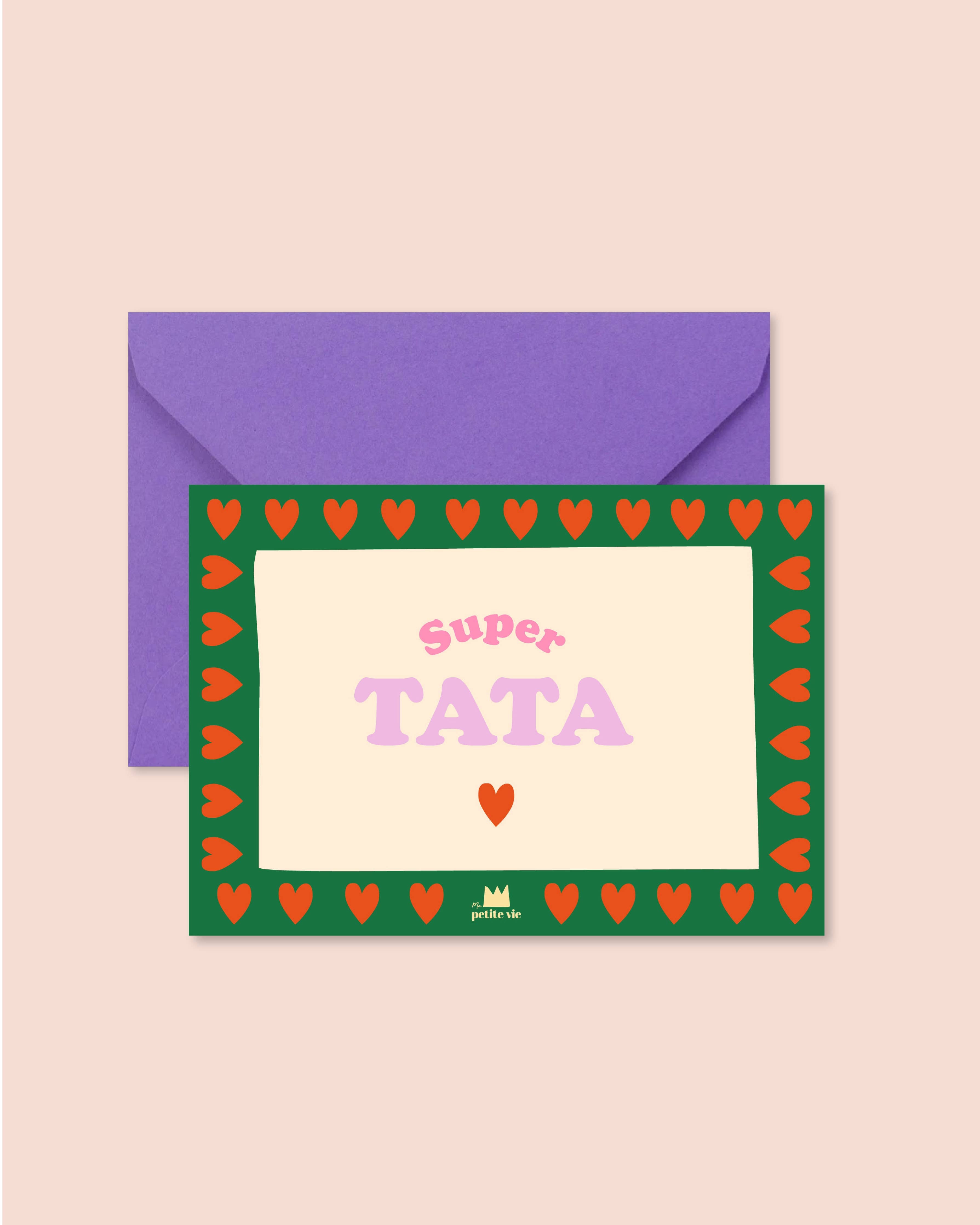 Carte "Famille" : Super tata (avec enveloppe)