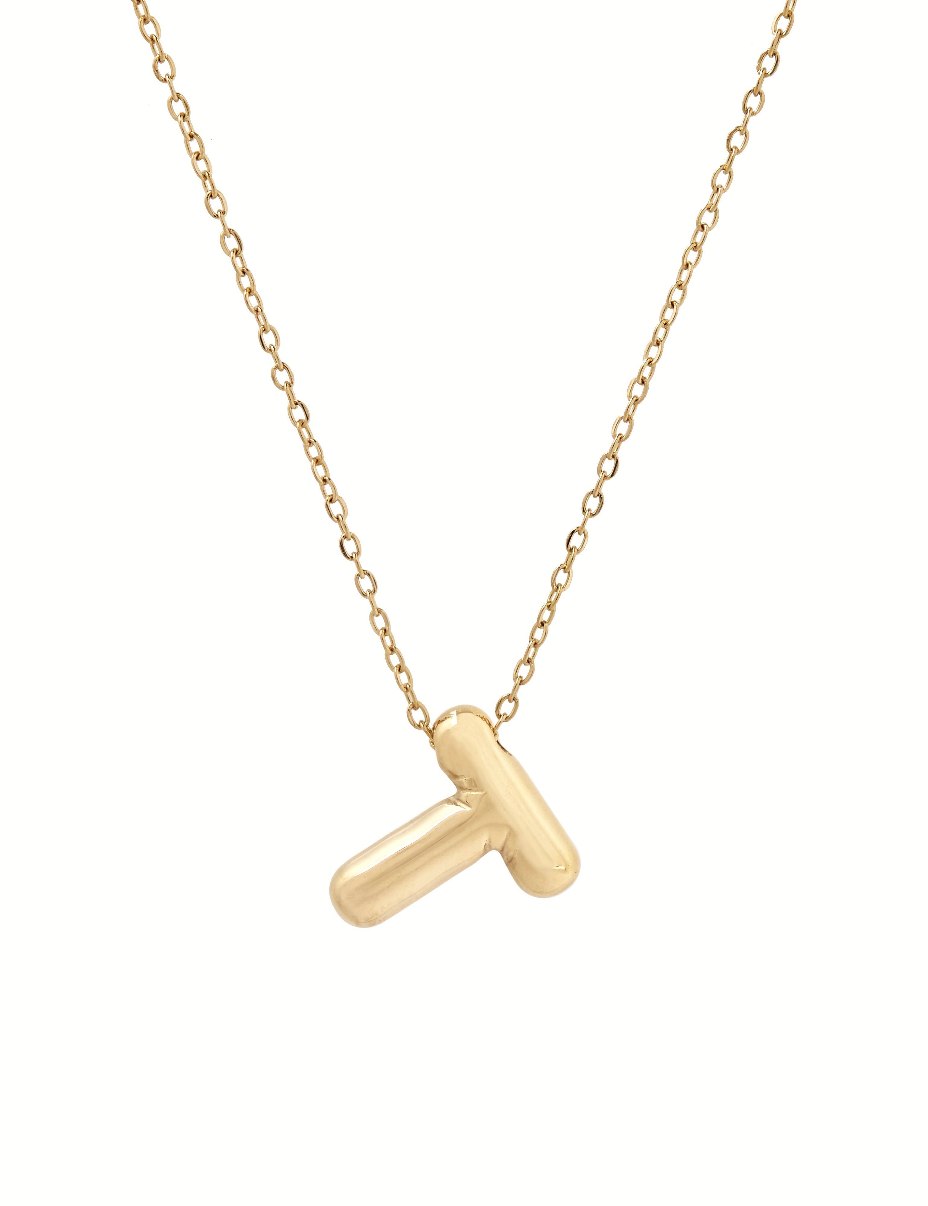 Collier initiale 3D en forme de ballon: J