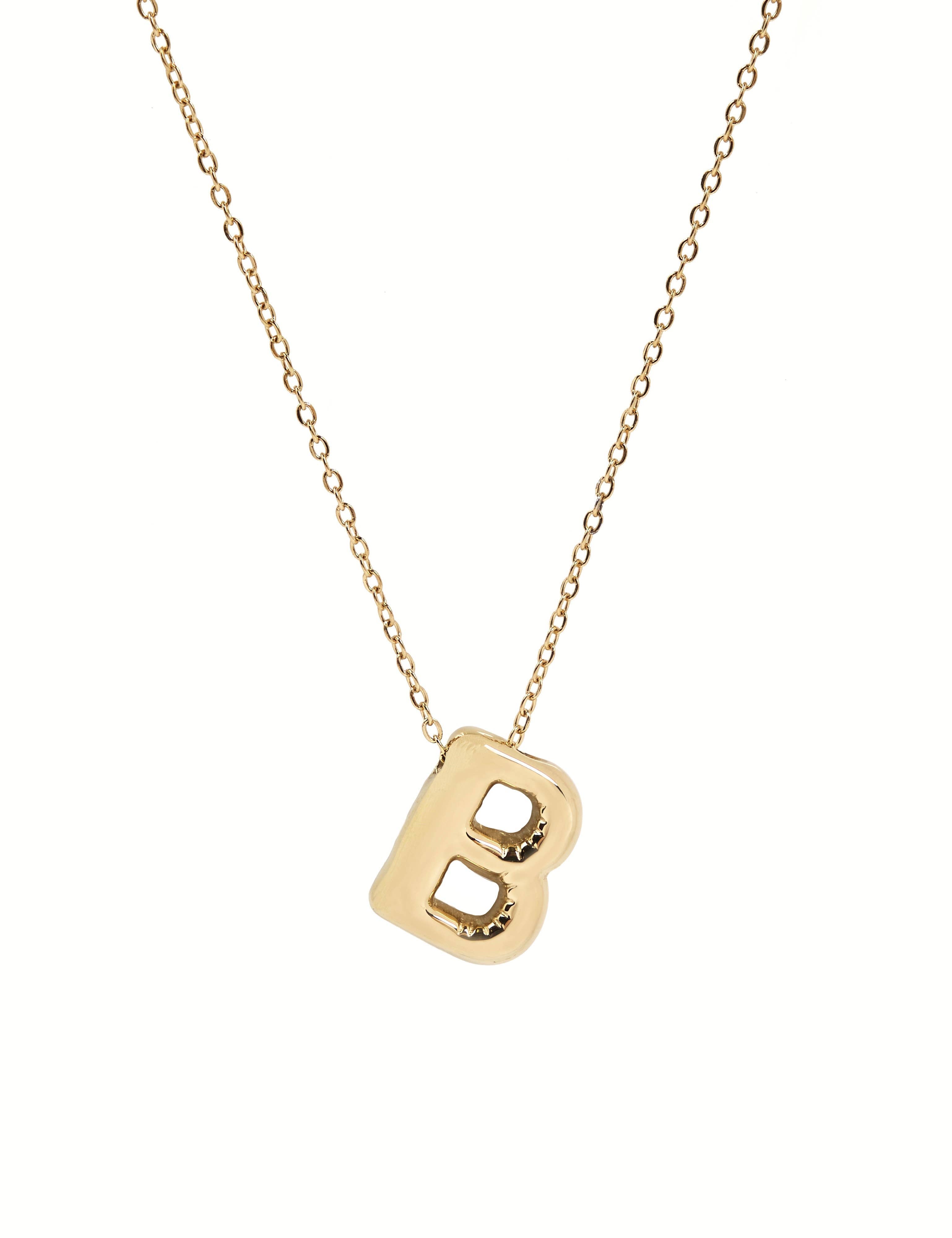 Collier initiale 3D en forme de ballon: J
