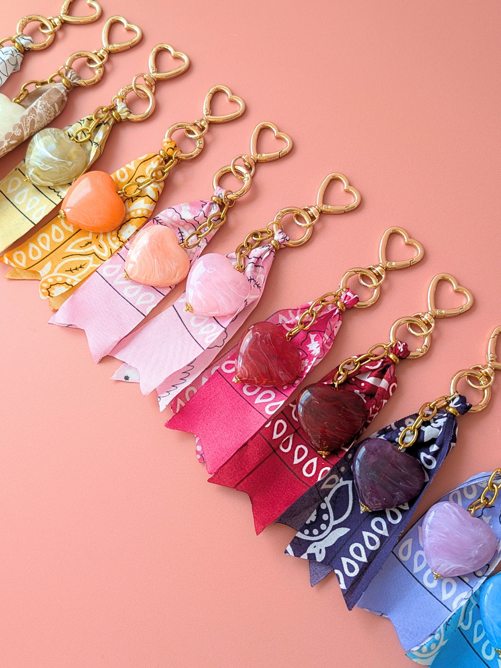 Grigri de sac & porte-clés – LOVE: Rose pêche