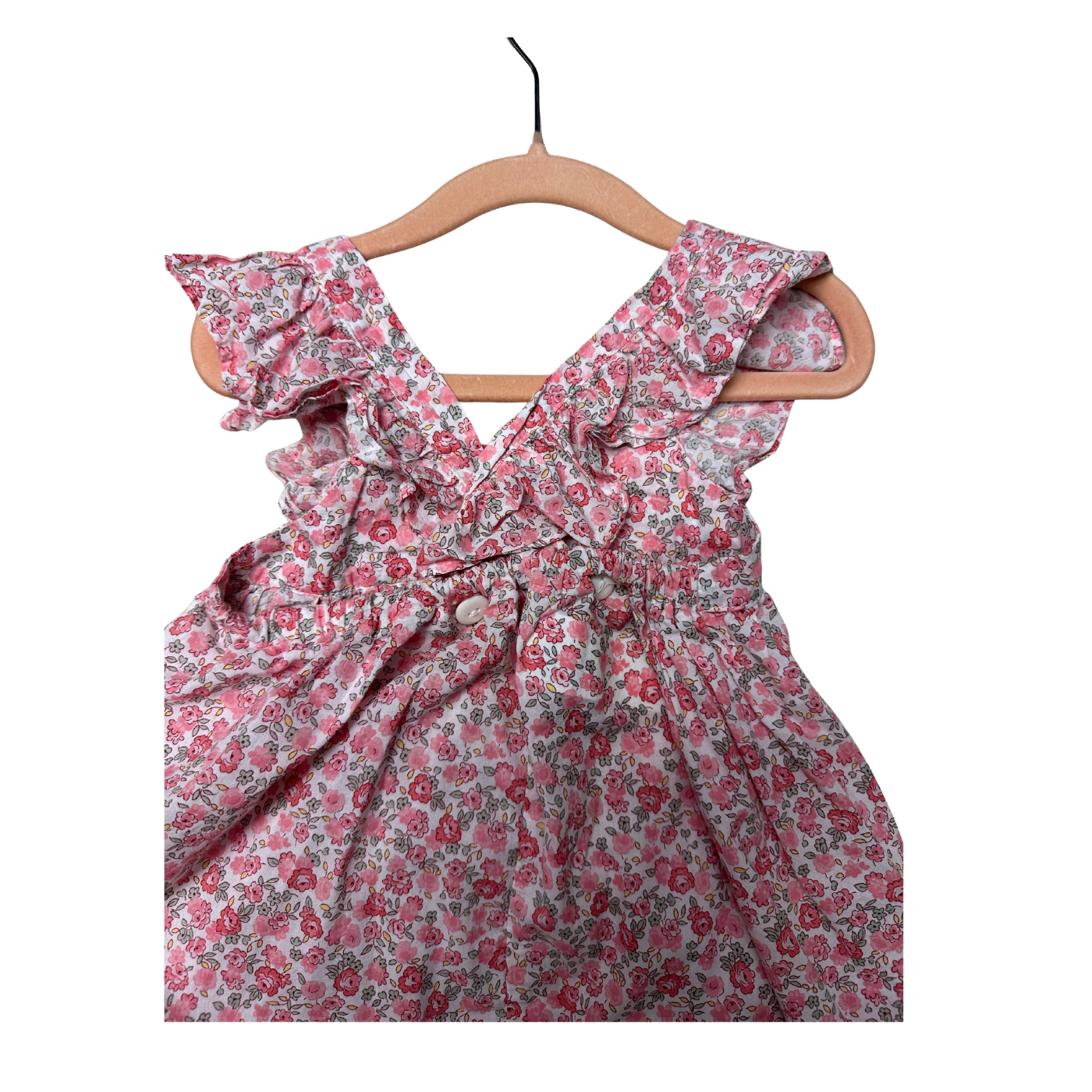 Robe en coton courte rose imprimée été Lola Palacios occasion fille 3 ans