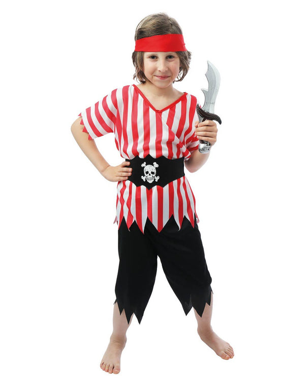 Costume Pirate - Rouge - Garçon - 7/9 Ans