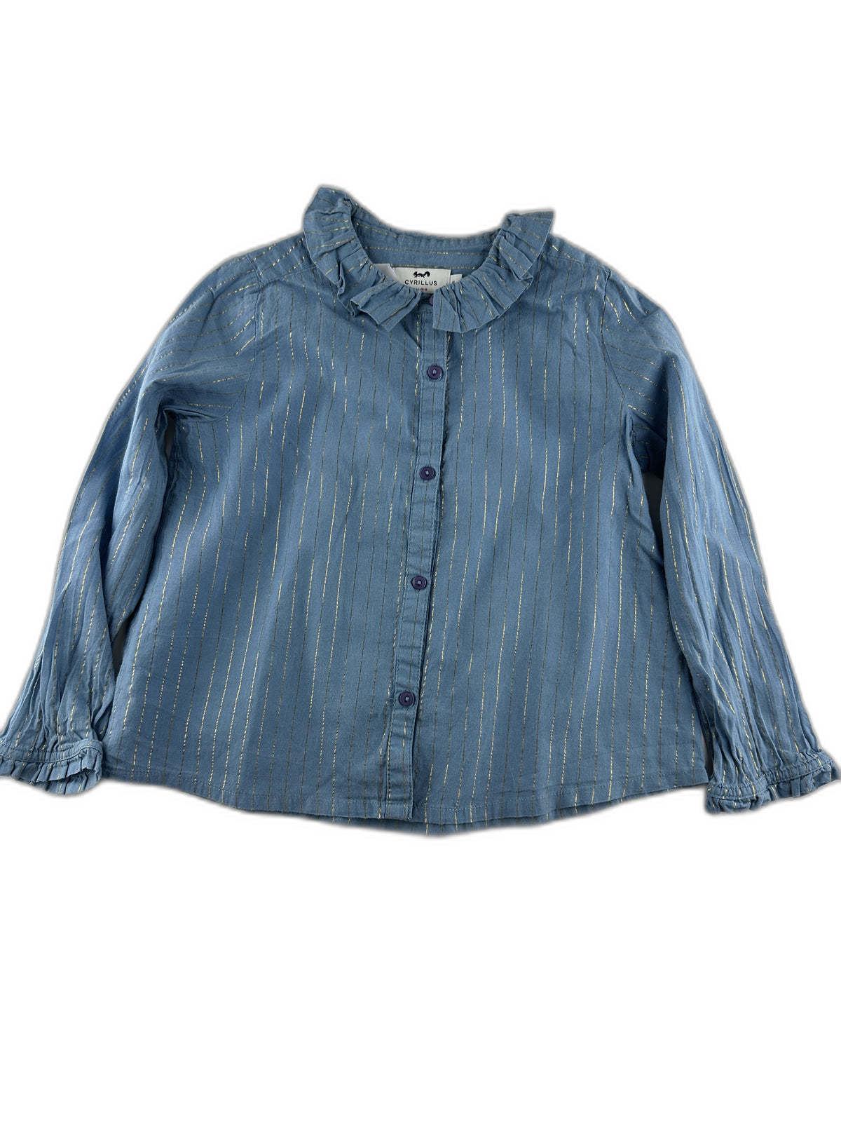 Cyrillus - Chemise bleu ciel à rayure - taille 6 ans - seconde main