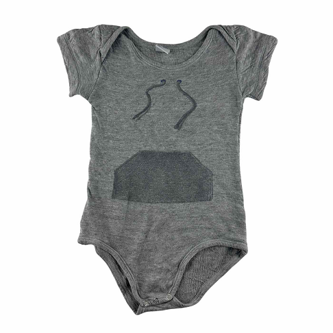 Body manches courtes gris imprimé "36 mois d'amour"