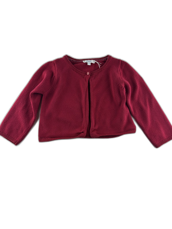 Jacadi - Cardigan bolero rouge bordeaux - taille 2 ans - seconde main