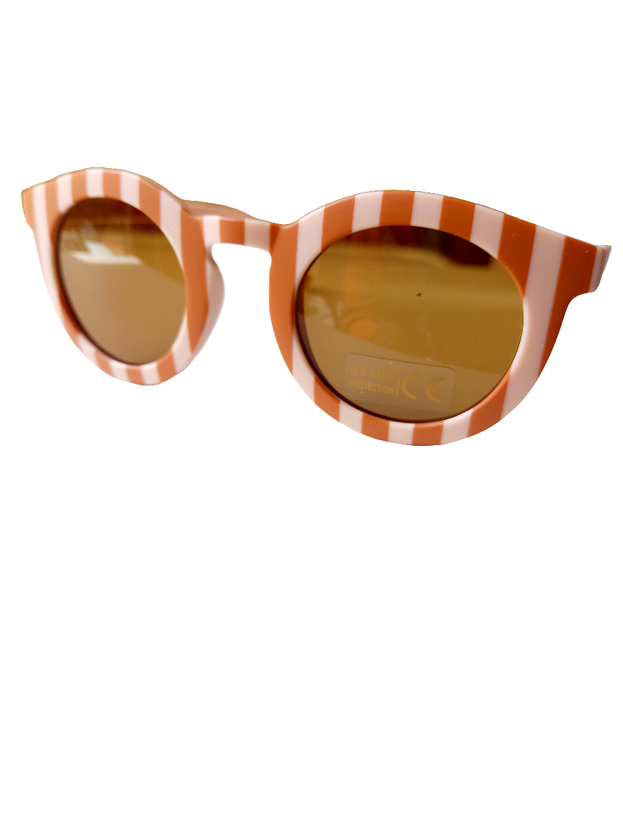 Lunettes de soleil enfants classiques rayées crème/caramel