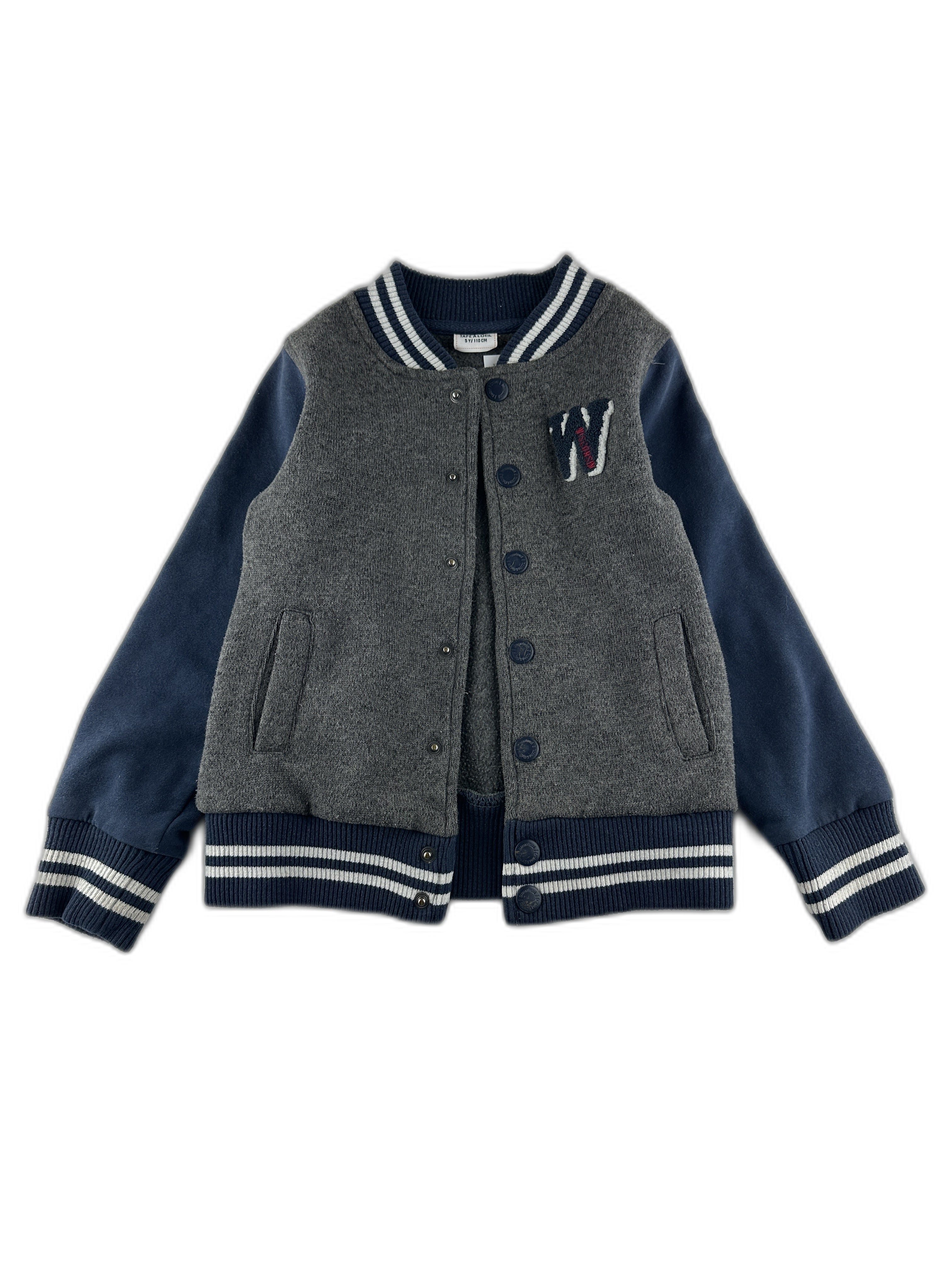 Tape à l'œil - Veste teddy / Teddy jacket marine avec patch lettre w - taille 5 ans / 110 cm - seconde main
