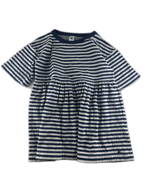 Petit Bateau - Robe marine a rayure - taille 6 ans - seconde main