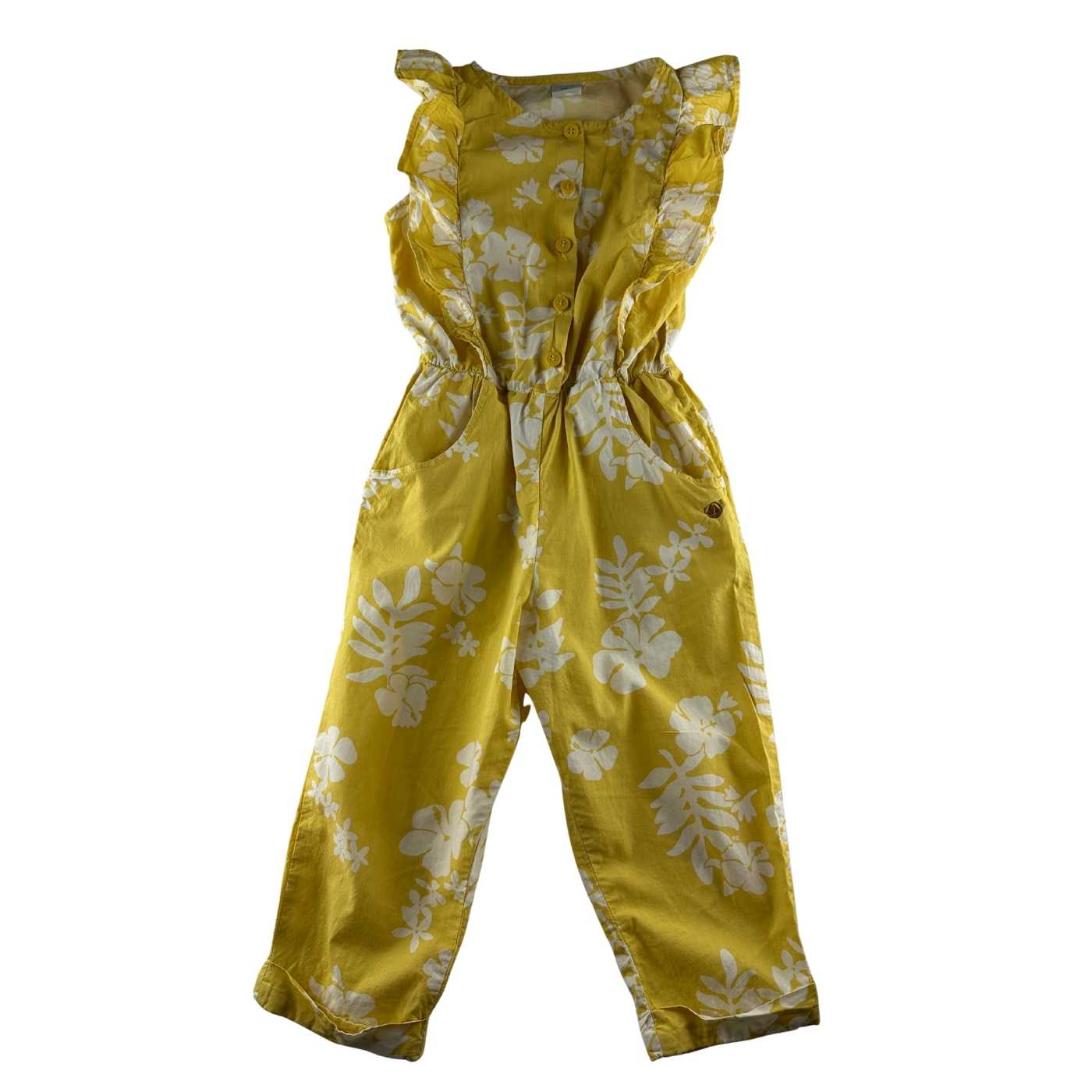 Petit bateau - Combinaison imprimée jaune et blanc - taille 5 ans - seconde main