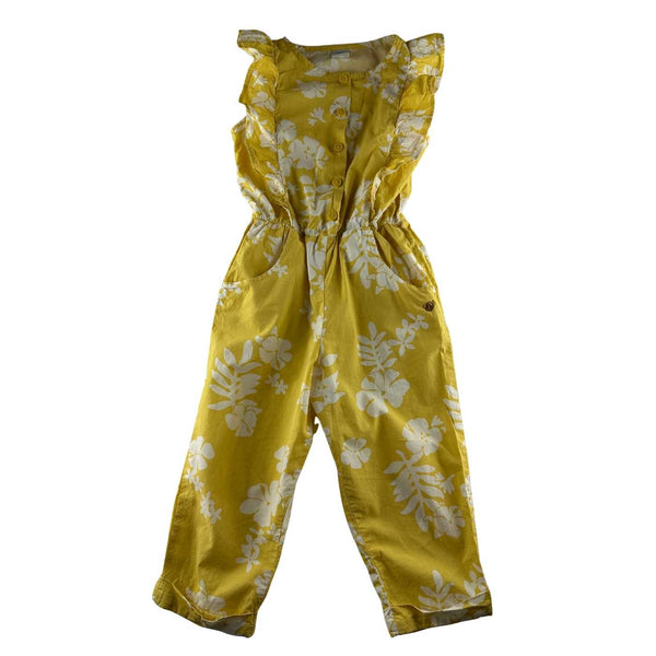 Petit bateau - Combinaison imprimée jaune et blanc - taille 5 ans - seconde main
