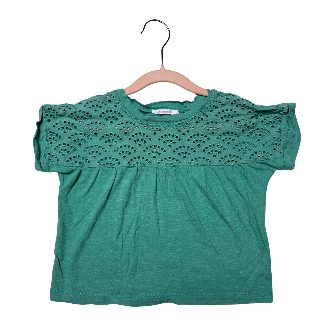 Tee-shirt broderie anglaise seconde main monoprix kids 3 ans