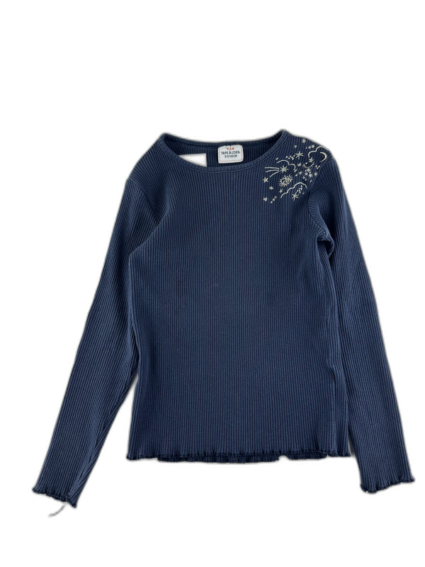 Tape à l'œil - T-shirt manches longues marine broderie étoiles - taille 5 ans / 110 cm - seconde main