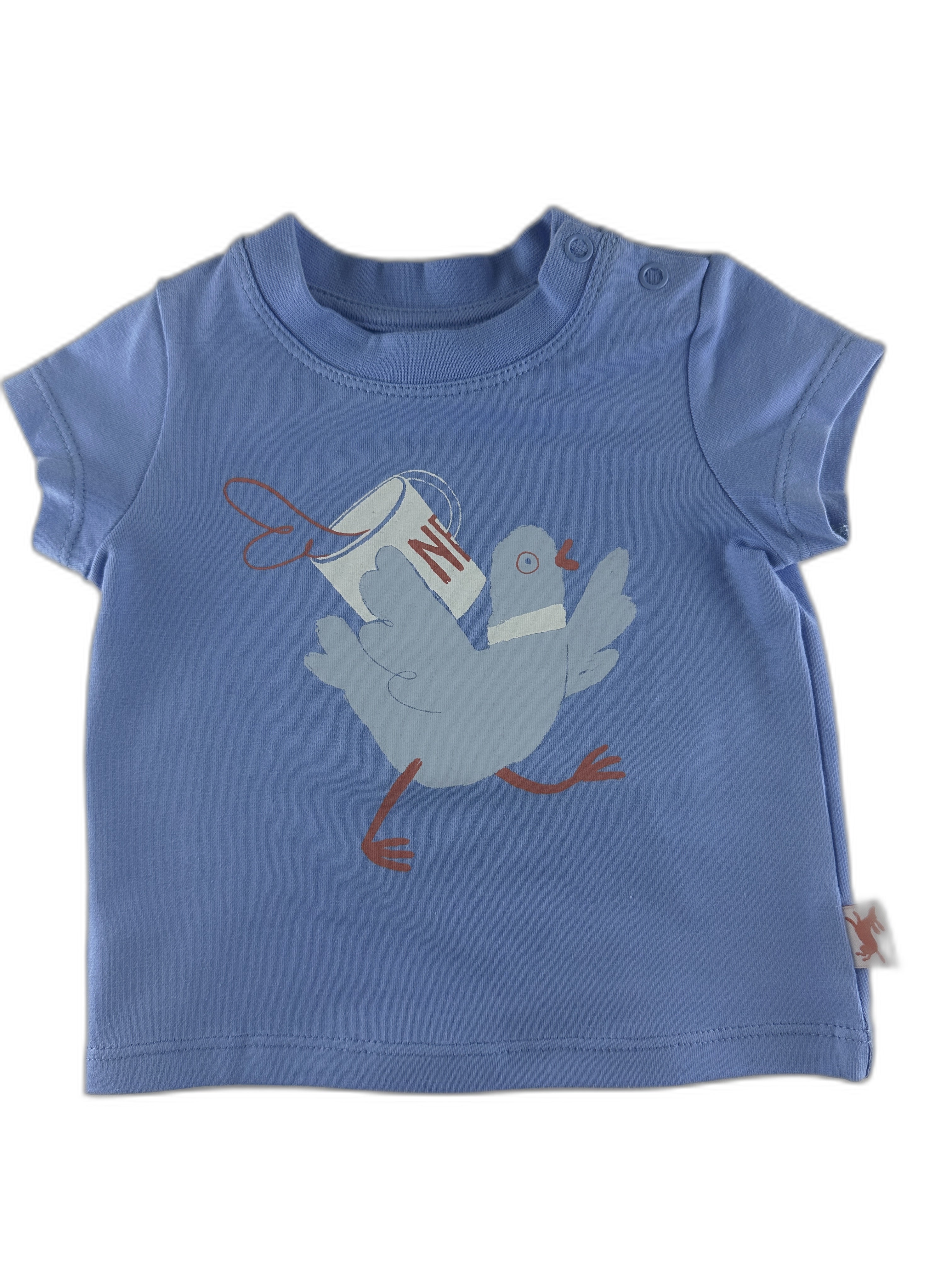 Moulin Roty- T-shirt bleu a animal - taille 6 mois - seconde main