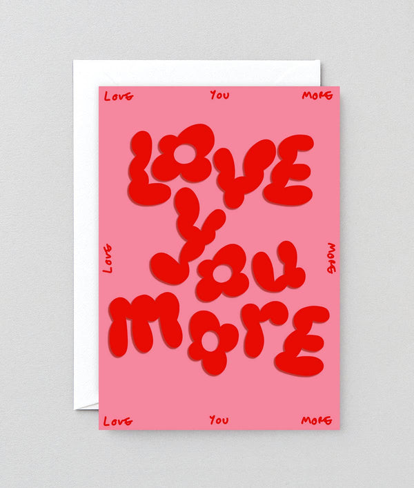 Carte de vœux embossée « Love You More »
