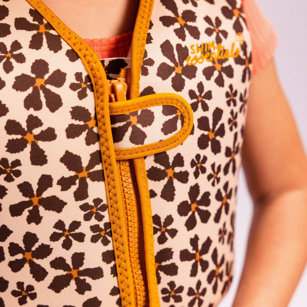 Gilet de natation - Orange - Fleur sauvage: 1/2 Years