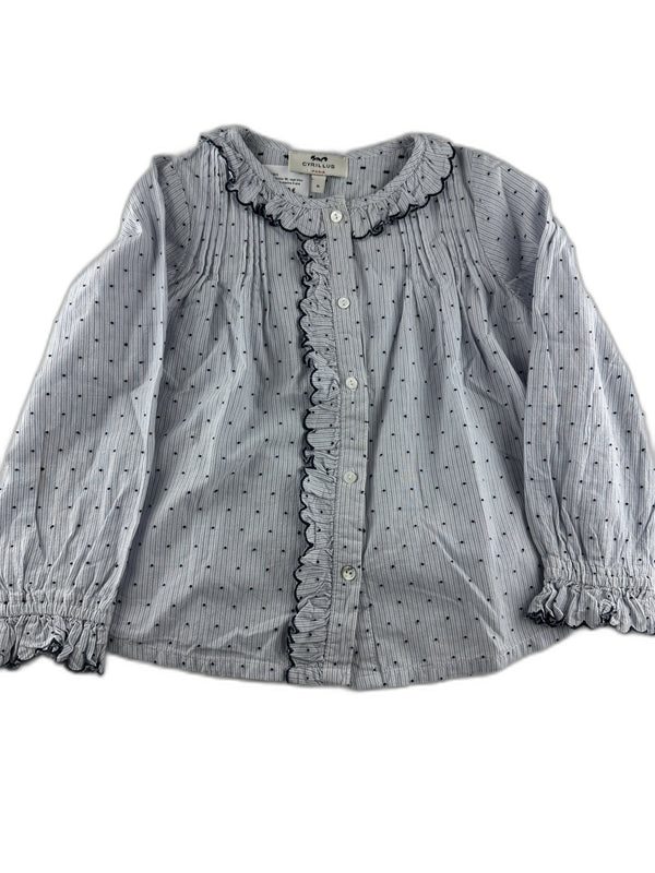 Cyrillus - Chemise bleu ciel, rayures fines - taille 6 ans - seconde main