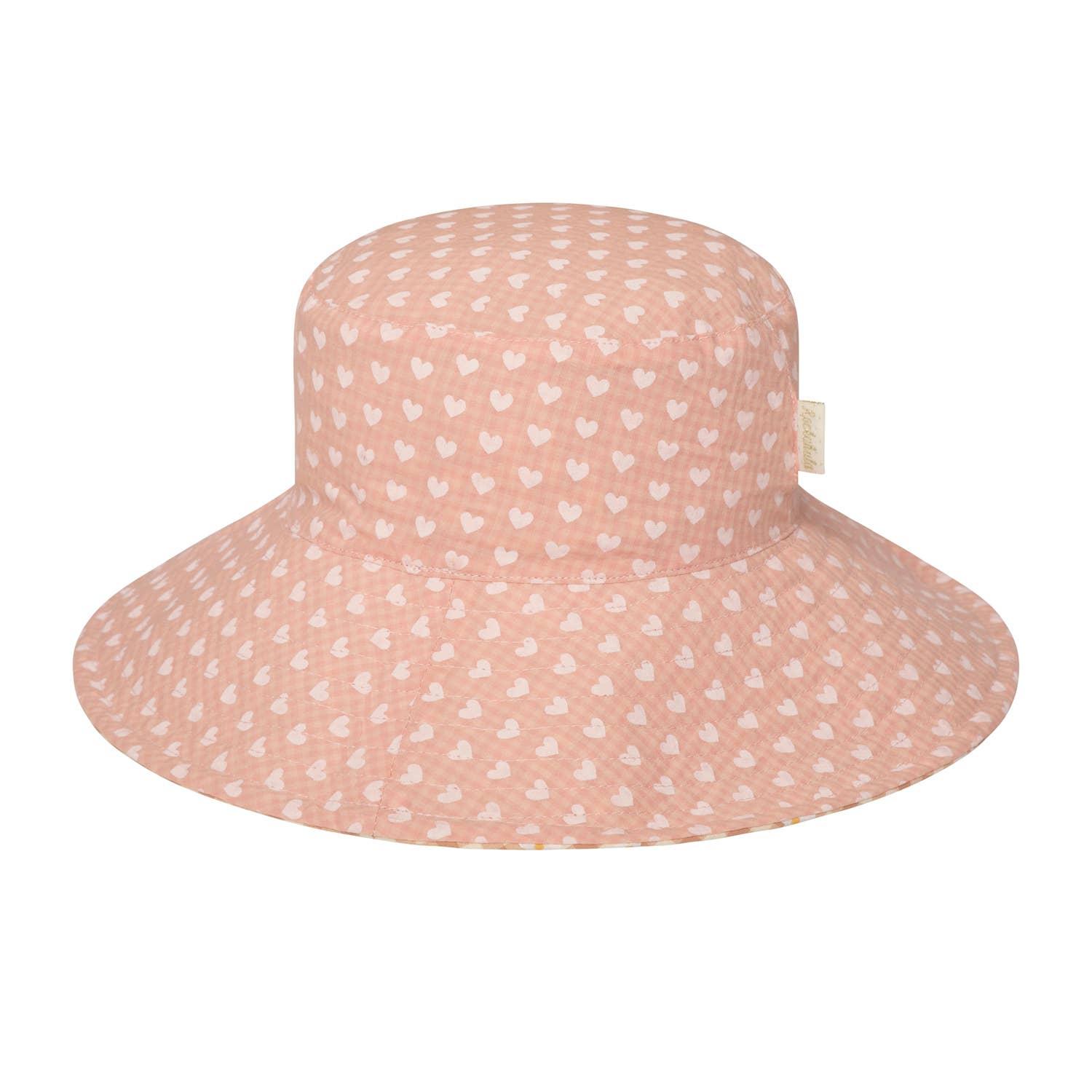 Chapeau de soleil réversible à carreaux vichy et marguerites 3-6 ans