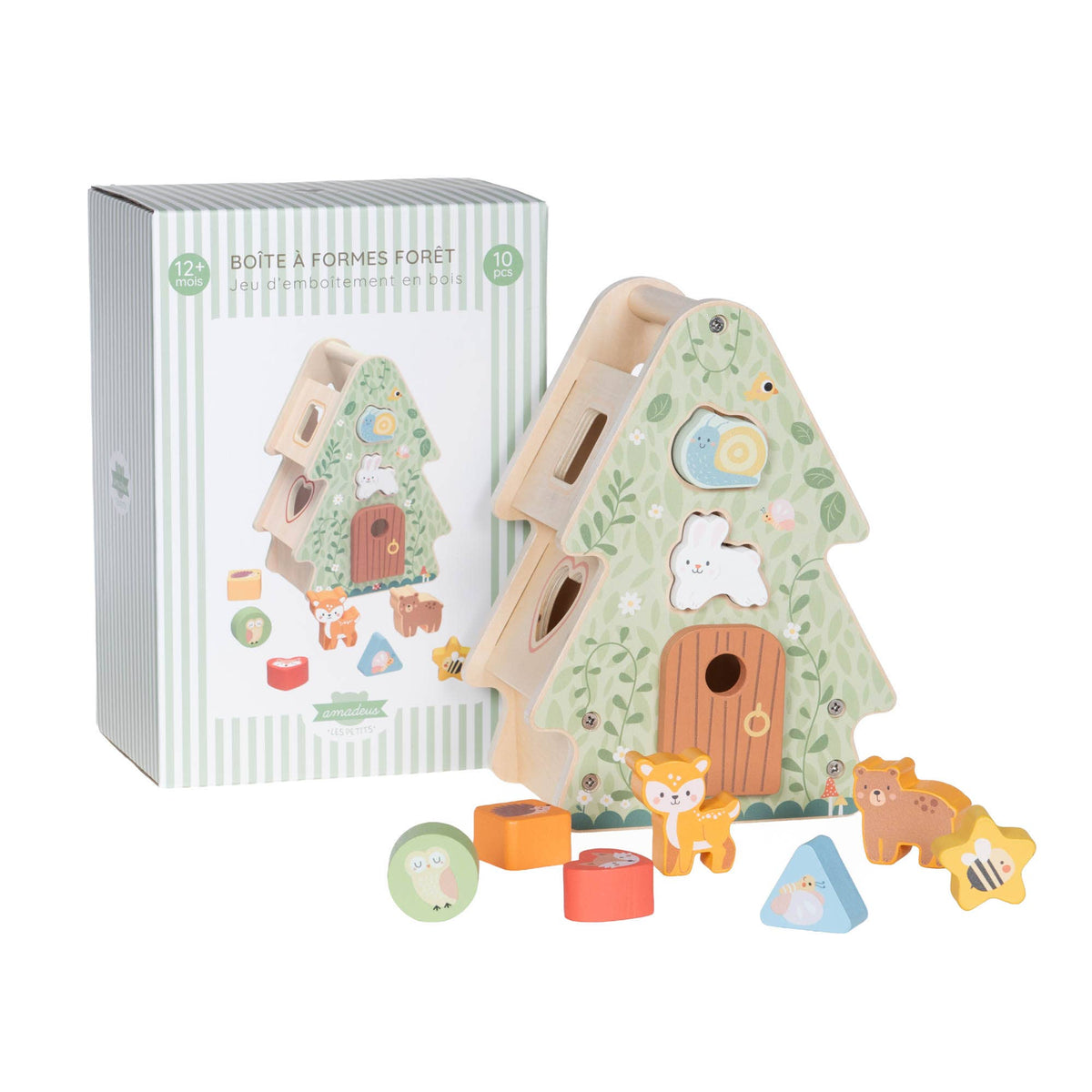 Boîte à formes en bois – Maison des animaux de la forêt