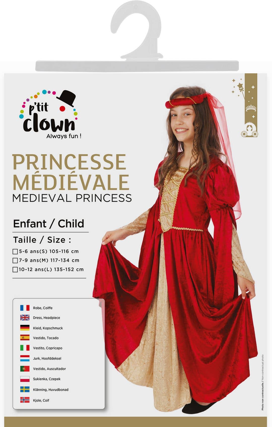 Costume Princesse Médiévale - Enfant - 5/6 Ans