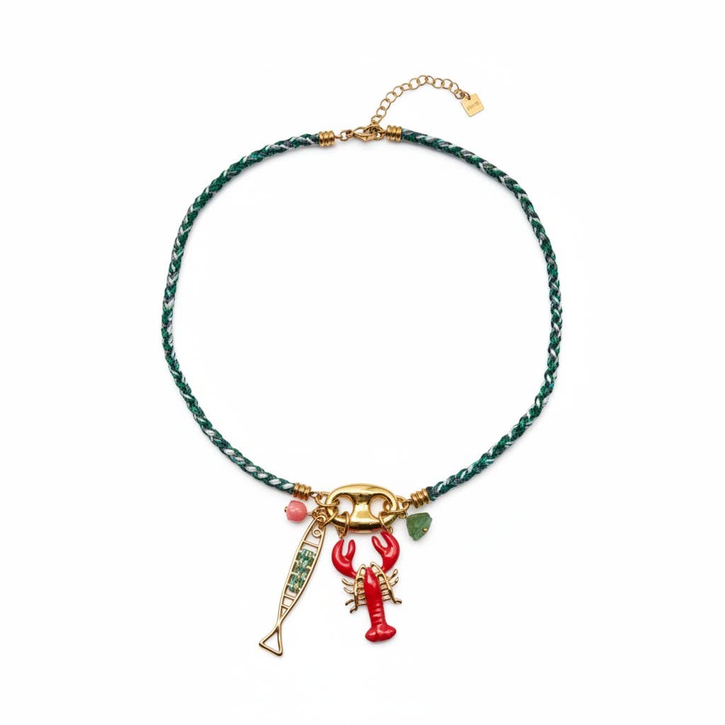 Collier Charms d'été avec cordon en tissu